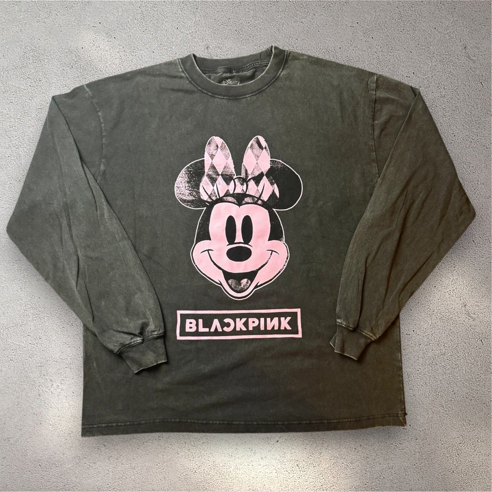 Blackpink x Disney x Complex‎ Minnie Mouse Long Sleeve Shirt Charcoal Grey XL